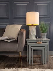 BHS Ivory Alder Scalloped Base Table Lamp - Image 1 of 4