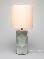 BHS Ivory Alder Scalloped Base Table Lamp - Image 3 of 4