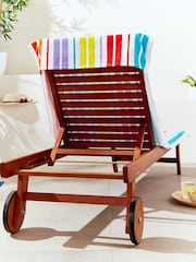 Catherine Lansfield White 100% Cotton Rainbow Stripe Extra Long Beach Towel - Image 2 of 4