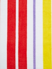 Catherine Lansfield White 100% Cotton Rainbow Stripe Extra Long Beach Towel - Image 4 of 4