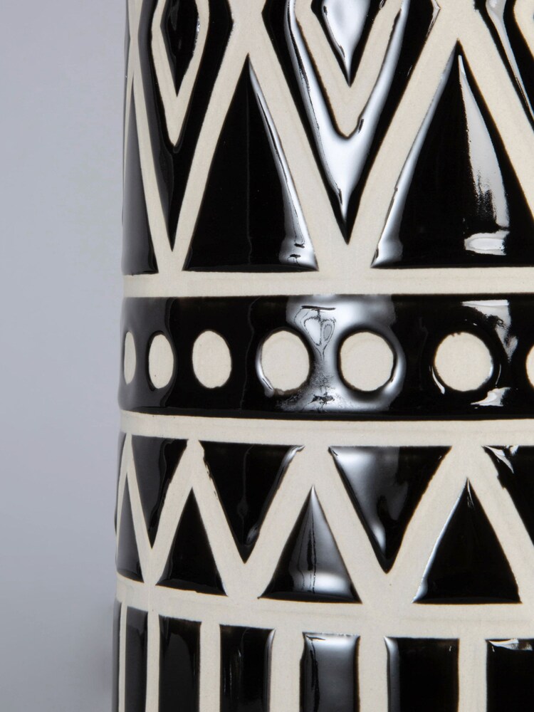BHS Black Odin Tribal Ceramic Table Lamp - Image 2 of 4