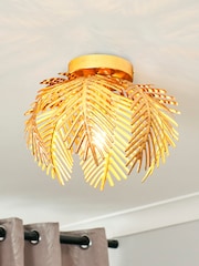 BHS Satin Brass Brookby Flush Ceiling Fitting Ceiling Light - Image 1 of 4
