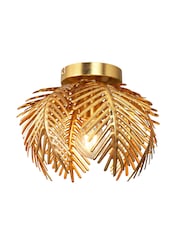 BHS Satin Brass Brookby Flush Ceiling Fitting Ceiling Light - Image 4 of 4