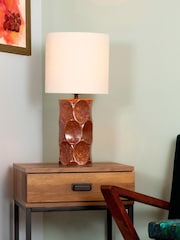 BHS Orange Alder Scalloped Base Table Lamp - Image 1 of 4