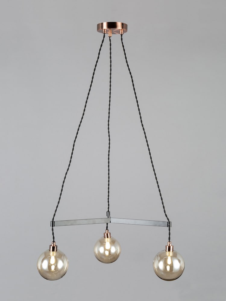 BHS Copper Juniper 3 Light Pendant Ceiling Light - Image 1 of 4