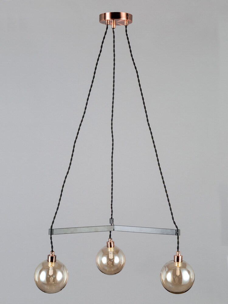 BHS Copper Juniper 3 Light Pendant Ceiling Light - Image 2 of 4