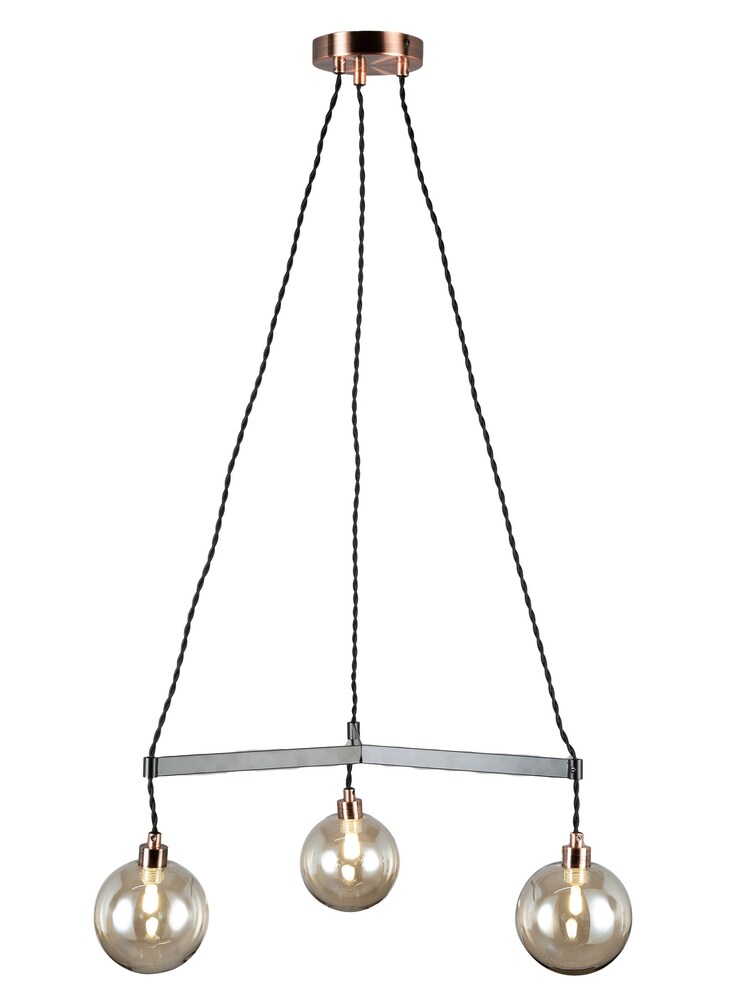 BHS Copper Juniper 3 Light Pendant Ceiling Light - Image 4 of 4