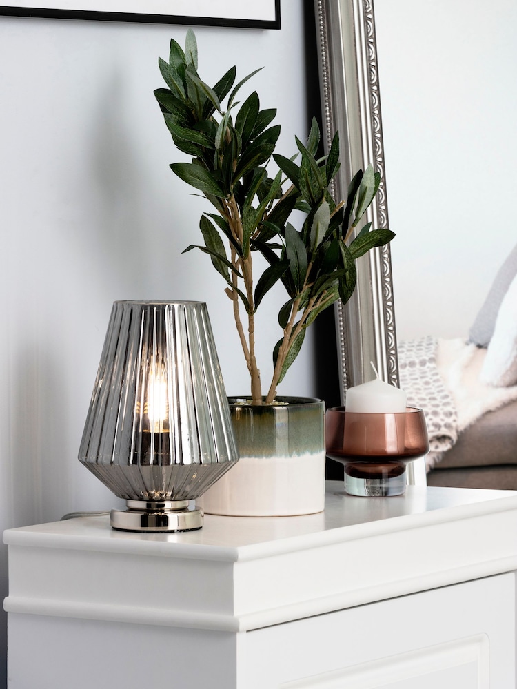 BHS Smoke Poplar Vessel Table Lamp - Image 1 of 4