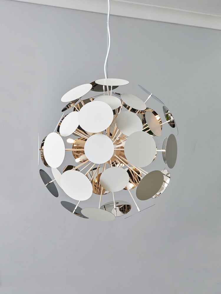 BHS White Sputnik Discs Ceiling Pendant - Image 1 of 5