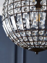 BHS Bronze Leanne 1 Light Glass Crystal Ball Pendant Ceiling Light - Image 3 of 4