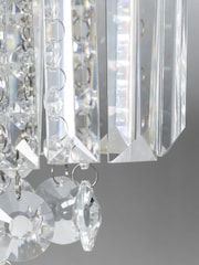 BHS Satin Brass Paladina Crystal 5 Light Linear Pendant Bar Ceiling Light - Image 3 of 5