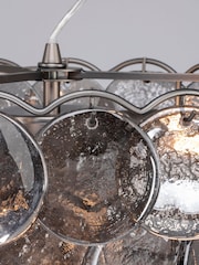 BHS Smoke Ellie Glass Disc 3 Tier Chandelier - Image 3 of 4