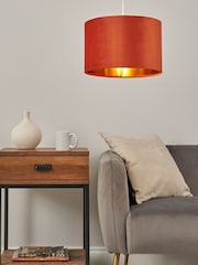BHS Burnt Orange Velvet Easyfit Shade 30cm - Image 1 of 5