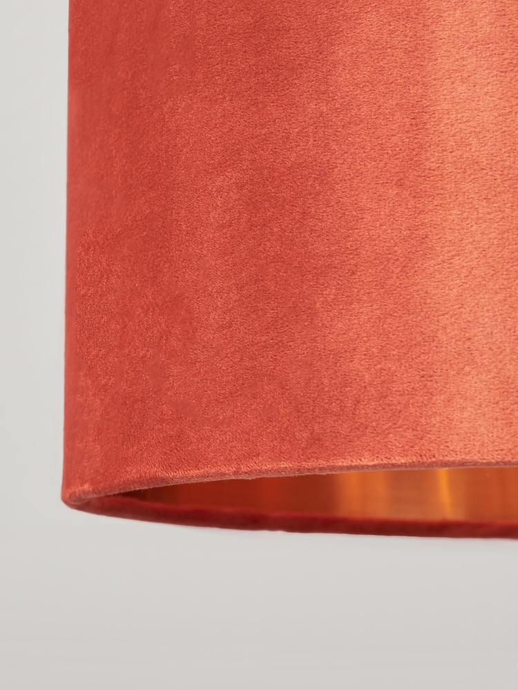 BHS Burnt Orange Velvet Easyfit Shade 30cm - Image 2 of 5