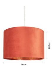 BHS Burnt Orange Velvet Easyfit Shade 30cm - Image 4 of 5