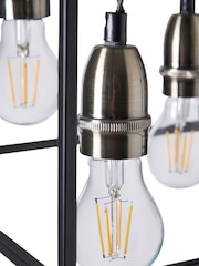 BHS Black Dexter Industrial 3 Light Flush Ceiling Light - Image 6 of 6