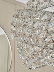 BHS Chrome Cypress 5 Light Crystal Rings Pendant Ceiling Light - Image 3 of 6
