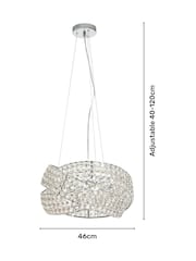 BHS Chrome Cypress 5 Light Crystal Rings Pendant Ceiling Light - Image 4 of 6