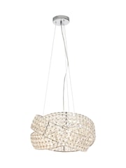 BHS Chrome Cypress 5 Light Crystal Rings Pendant Ceiling Light - Image 5 of 6