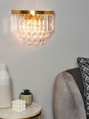 BHS Satin Brass Paladina 2 Wall Light - Image 1 of 4