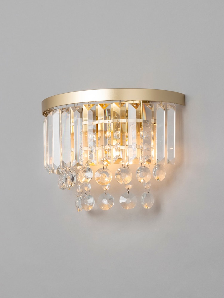 BHS Satin Brass Paladina 2 Wall Light - Image 2 of 4