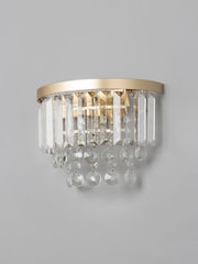 BHS Satin Brass Paladina 2 Wall Light - Image 3 of 4