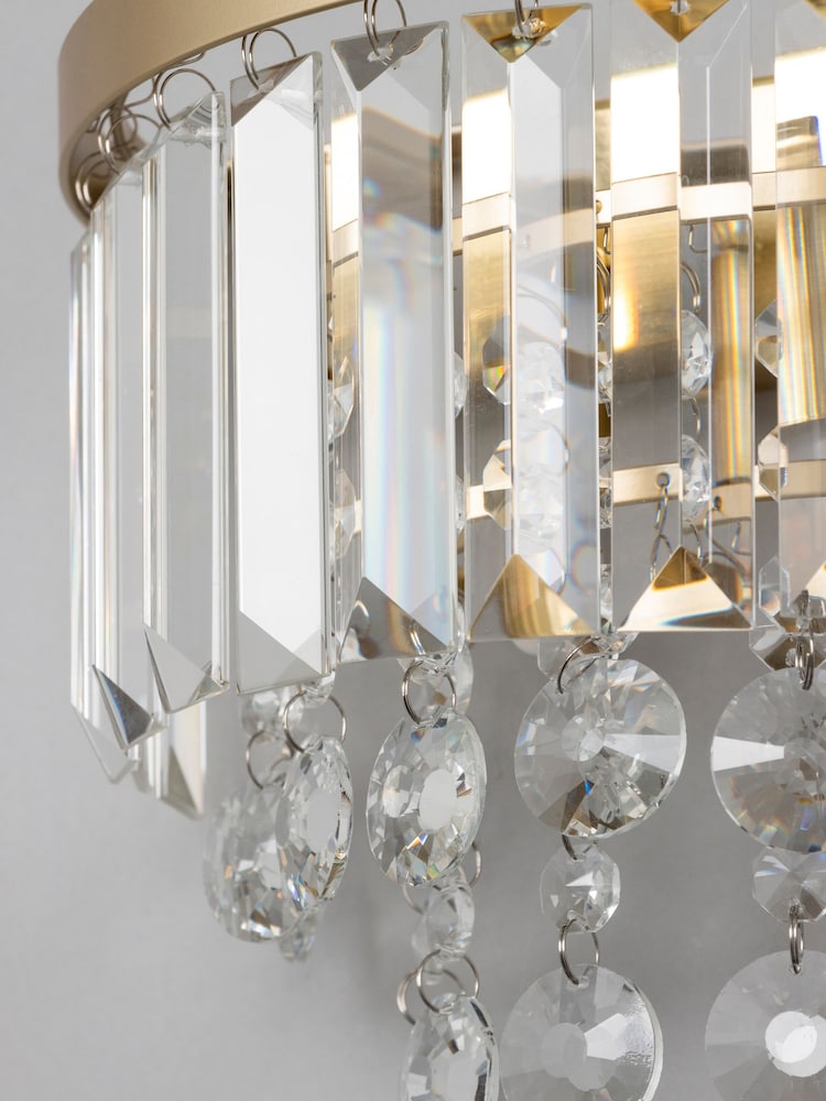 BHS Satin Brass Paladina 2 Wall Light - Image 4 of 4
