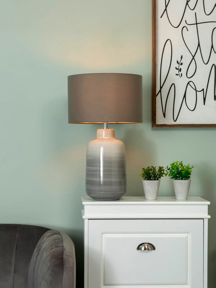 BHS Grey Cherry Ceramic Table Lamp - Image 1 of 4