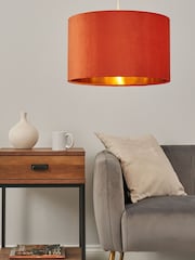 BHS Burnt Orange Velvet Easyfit Shade 40cm - Image 1 of 5