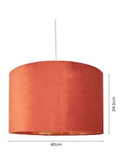 BHS Burnt Orange Velvet Easyfit Shade 40cm - Image 4 of 5