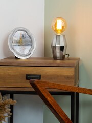 BHS Silver Elm Geometric Base Table Lamp - Image 1 of 4
