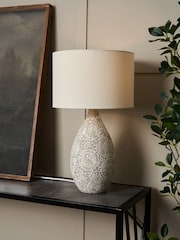 BHS Natural Inar Ceramic Table Lamp - Image 1 of 7