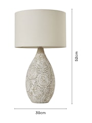 BHS Natural Inar Ceramic Table Lamp - Image 4 of 7