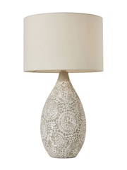 BHS Natural Inar Ceramic Table Lamp - Image 5 of 7