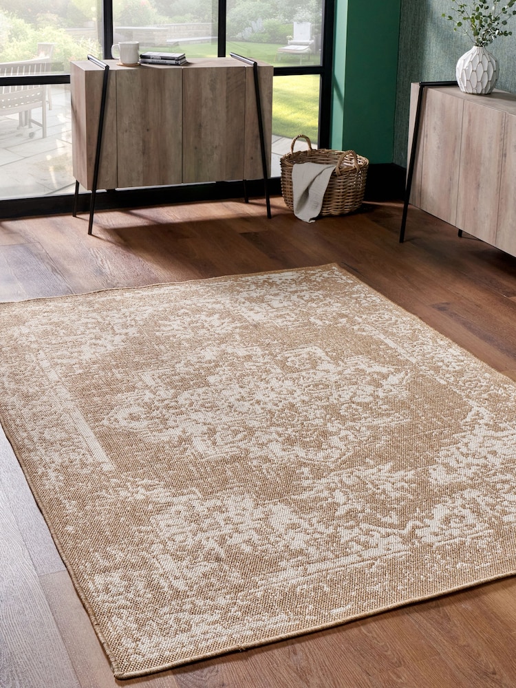 Pacific Natural/White Garden Vintage Design Rectangular Rug - Image 1 of 6