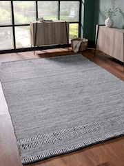 Pacific Black/White Garden Inca Design Rectangular Rug - Image 1 of 6