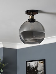 BHS Bronze Carter Industrial Flush Ceiling Fitting Ceiling Light - Image 2 of 7