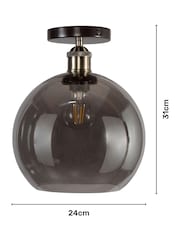 BHS Bronze Carter Industrial Flush Ceiling Fitting Ceiling Light - Image 4 of 7