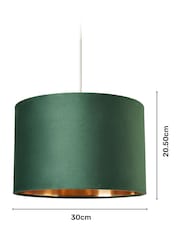BHS Emerald Green Velvet Easyfit Shade 30cm - Image 4 of 7