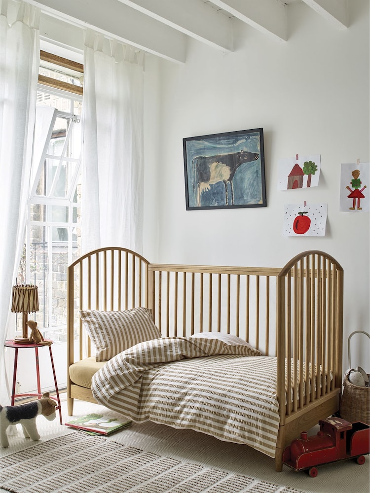 Piglet in Bed Ochre Kids Seersucker 100% Cotton Bedding Set - Image 1 of 6