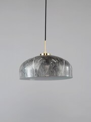 BHS Grey Java Spun Metal Marble Pendant Ceiling Light - Image 4 of 4