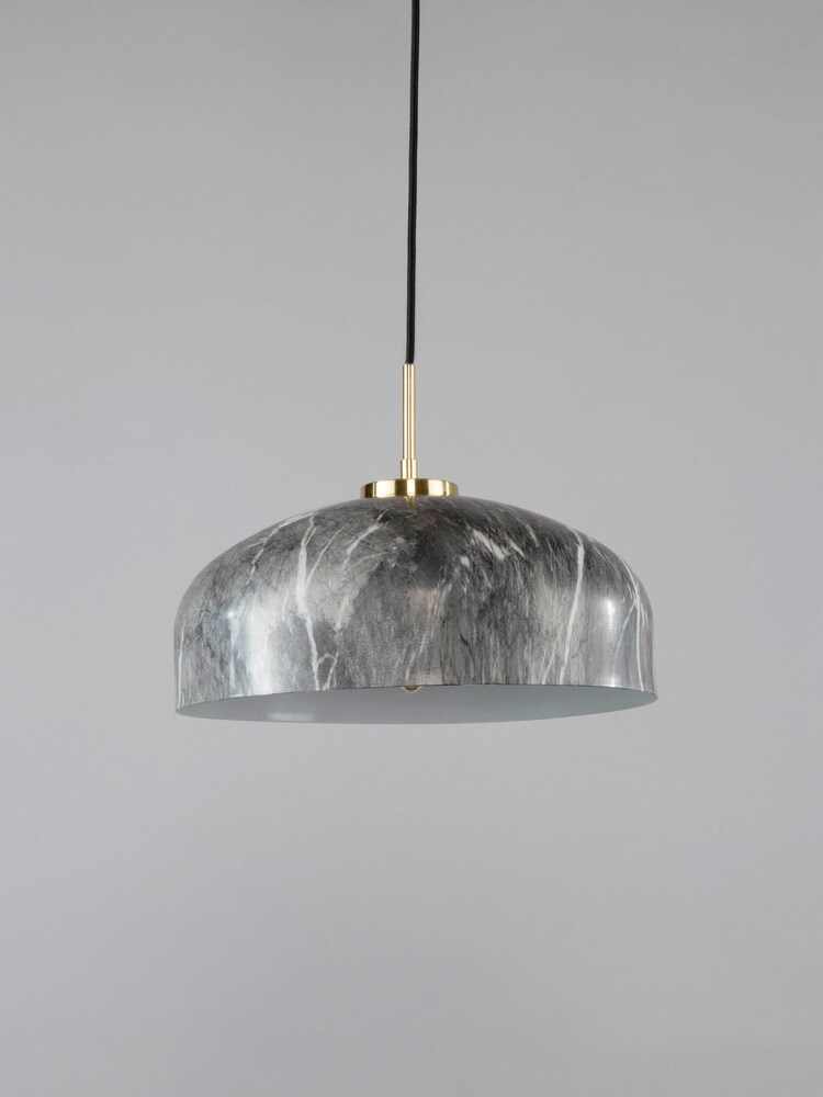 BHS Grey Java Spun Metal Marble Pendant Ceiling Light - Image 4 of 4