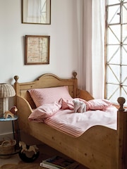 Piglet in Bed Red Dune Kids Gingham 100% Cotton Fitted Sheet - Image 1 of 5