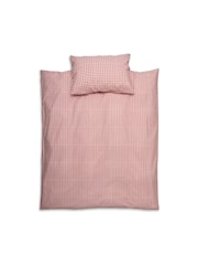 Piglet in Bed Red Dune Kids Gingham 100% Cotton Fitted Sheet - Image 2 of 5