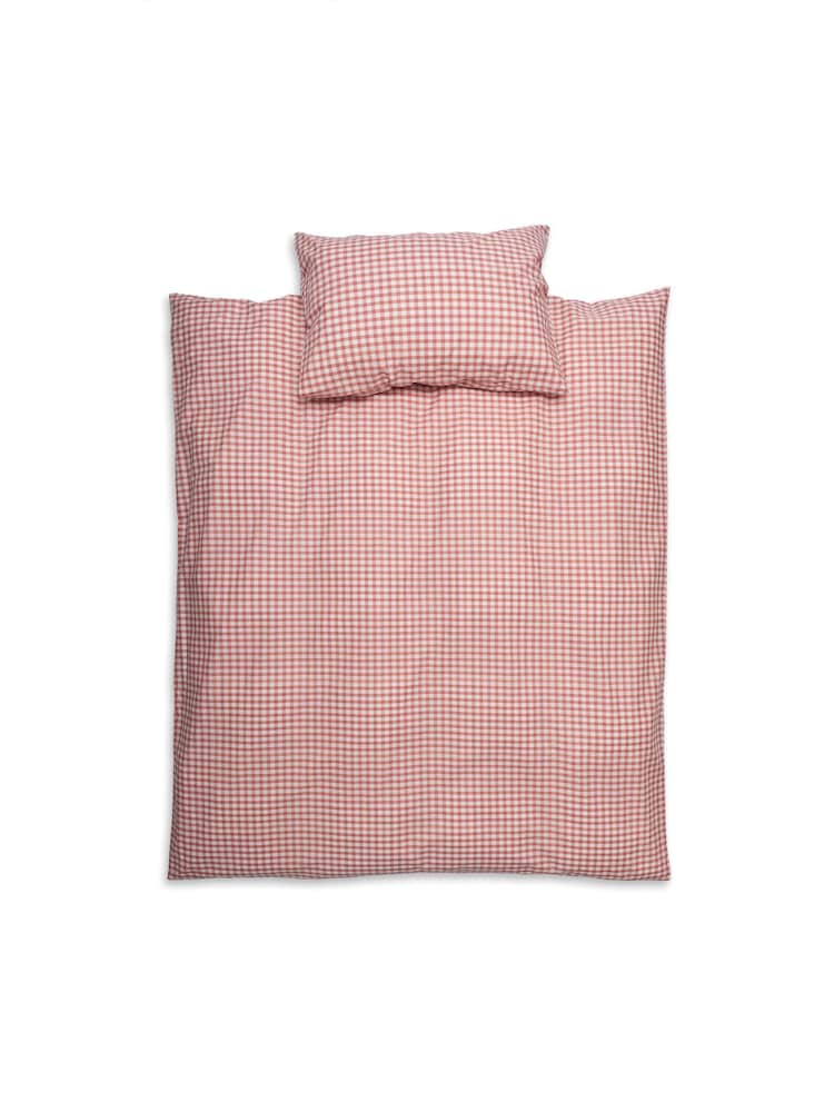 Piglet in Bed Red Dune Kids Gingham 100% Cotton Fitted Sheet - Image 2 of 5