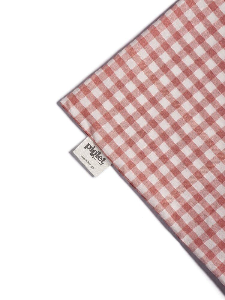Piglet in Bed Red Dune Kids Gingham 100% Cotton Fitted Sheet - Image 5 of 5