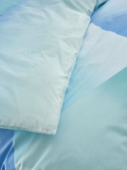 Catherine Lansfield Green Blue Ombre Larsson Geo Reversible Duvet Cover Set - Image 3 of 4