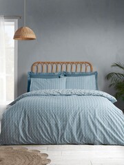 Catherine Lansfield Blue Sardinia Mosaic Tile Reversible Duvet Cover Set - Image 2 of 5
