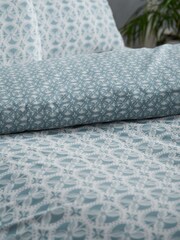 Catherine Lansfield Blue Sardinia Mosaic Tile Reversible Duvet Cover Set - Image 4 of 5