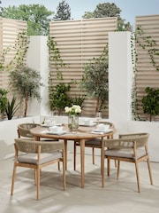 Pacific Teak Sage Green Garden Denver 4 Seater Dining Set - Image 1 of 5